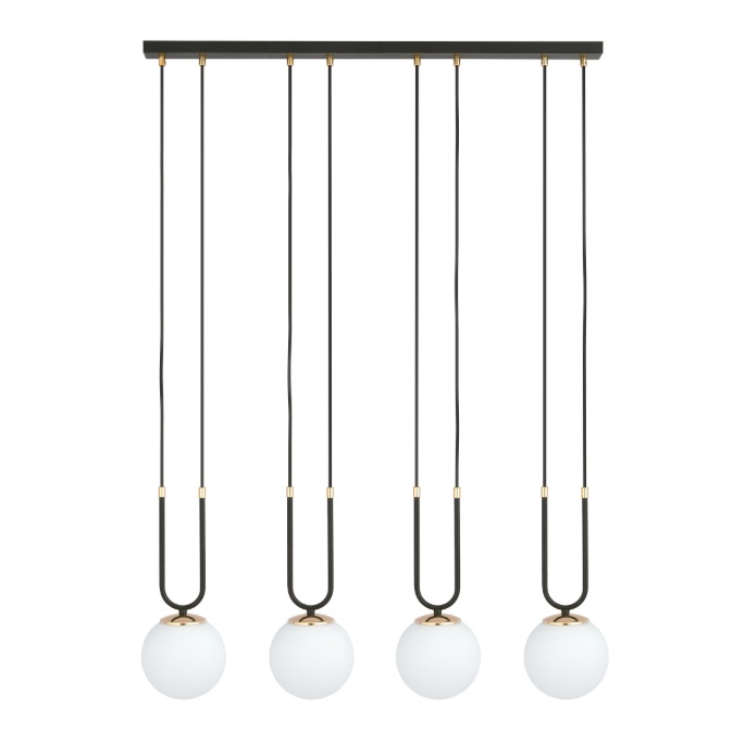 4-punktowa lampa wisząca do salonu Glam 4- kule na łuku