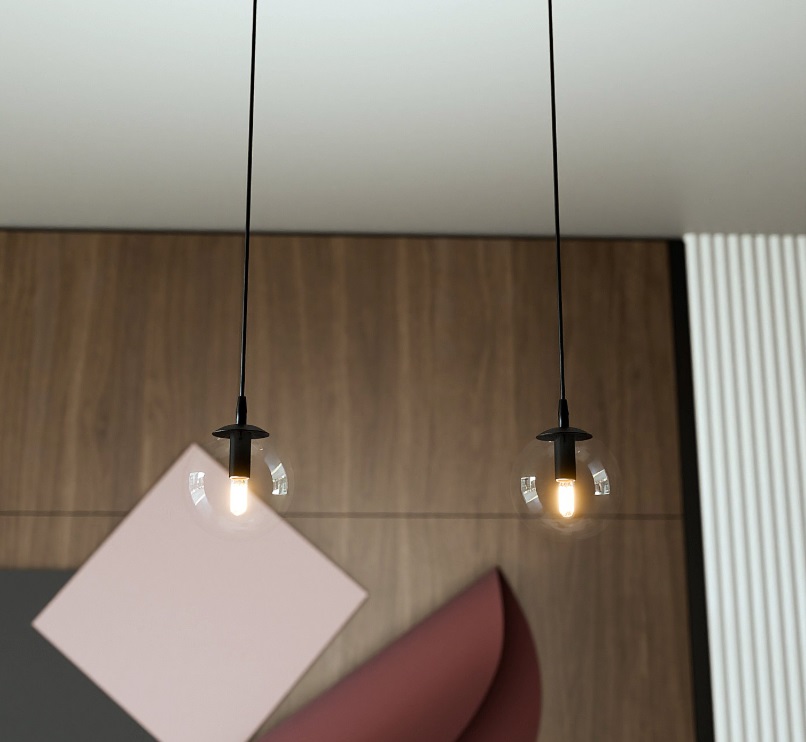 Bezbarwna lampa wisząca Cosmo - przezroczysta kula