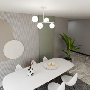 Biała lampa sufitowa do kuchni Bior 4 - kule
