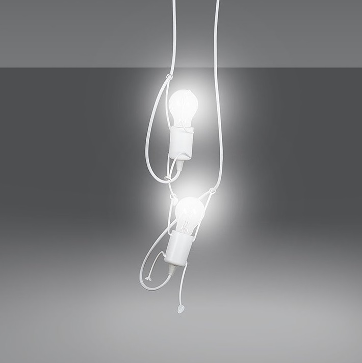 Biała lampa wisząca do pokoju dziecięcego Bobi 2 - postacie