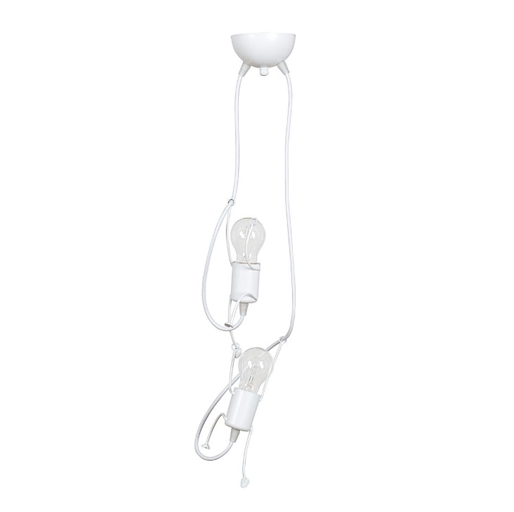 Biała lampa wisząca do pokoju dziecka Bobi 2 - postacie