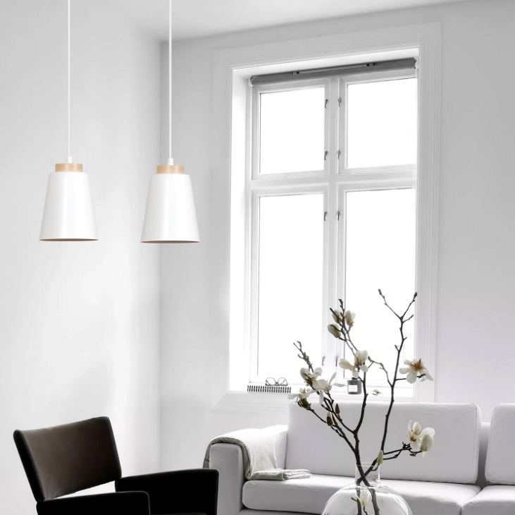 Biała lampa wisząca nad blaty Bolero 2 - salon