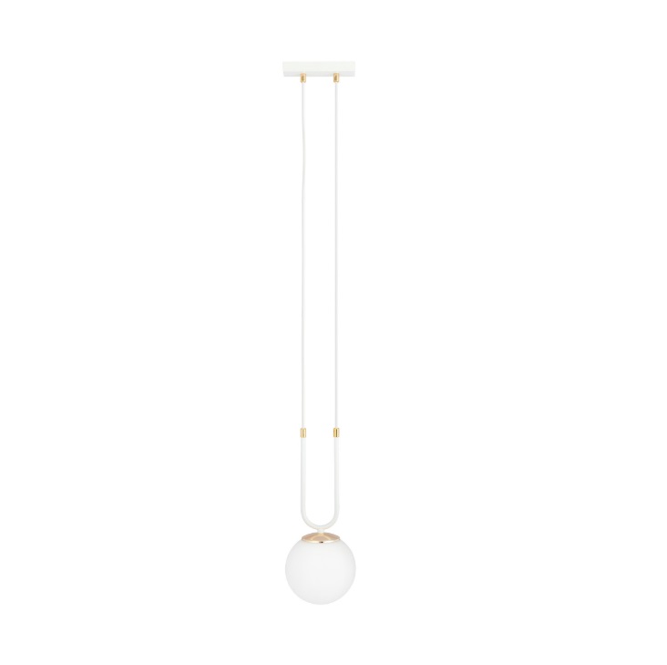 Biało-złota lampa wisząca łazienkowa Glam - kula