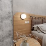 Biały minimalistyczny kinkiet Minerva - nad łóżko