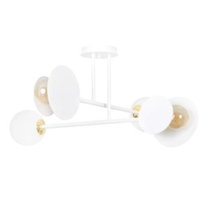 Biały żyrandol design Minerva 4 - dyski i kule