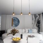 Bursztynowa lampa wisząca Cosmo - nad ławę