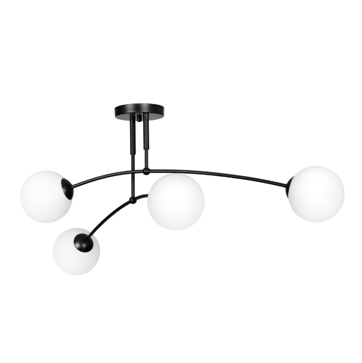 Czarna lampa sufitowa Pregos 4 - do małej kuchni