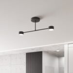 Czarna lampa sufitowa do przedpokoju Halo 2 - płaska