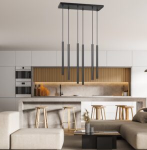 Czarna lampa wisząca do salonu Selter 6 - smukłe tuby