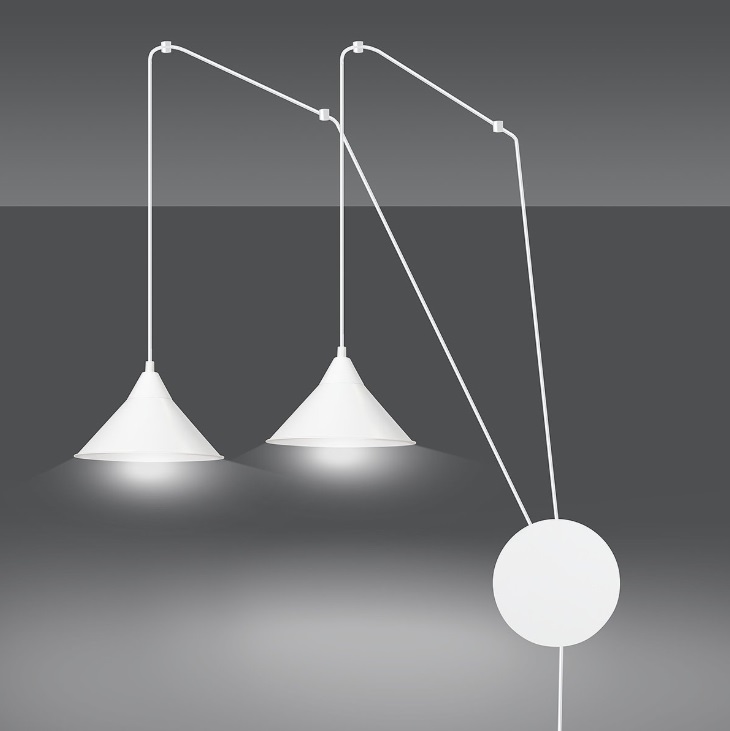 Czarna lampa wisząca ścienna Abramo 2