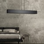 Czarna podłużna lampa wisząca Gentor 4 - nad stół
