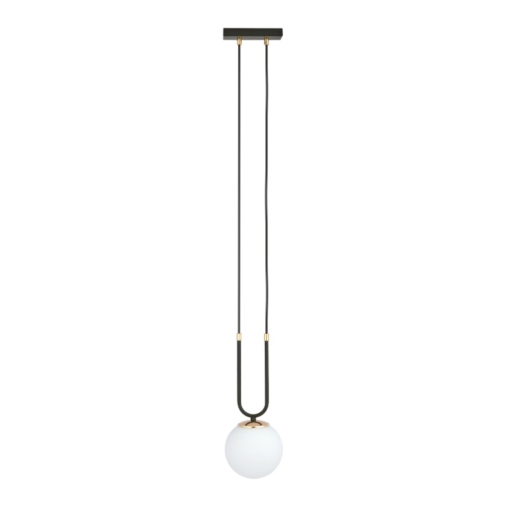 Czarno-złota lampa wisząca Glam - kula