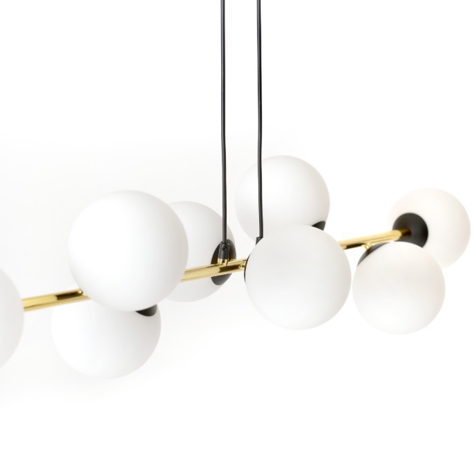 Czarno-złota lampa wisząca Gravity 8