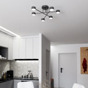 Czarny nowoczesny żyrandol Halo 6 - loft