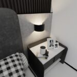 Czarny owalny kinkiet Fold Emibig - do sypialni