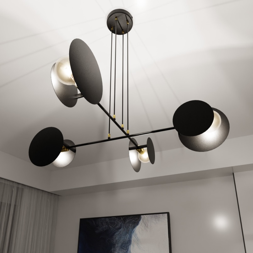 Czarny żyrandol designerski Idea - regulowany