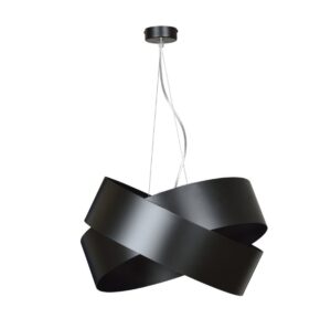 Designerska lampa wisząca Vieno - czarne szerokie koła