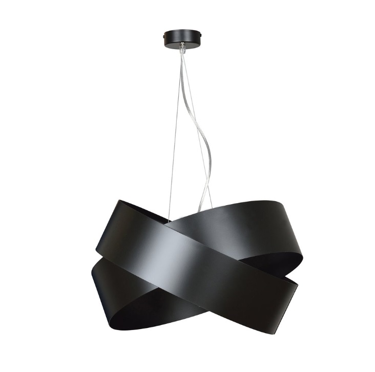 Designerska lampa wisząca Vieno - czarne szerokie koła