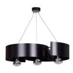 Designerska lampa wisząca Vixon 3 - czarna gięta blacha