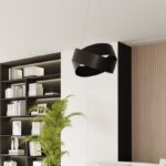 Designerska lampa wisząca do salonu Vieno - czarne szerokie koła