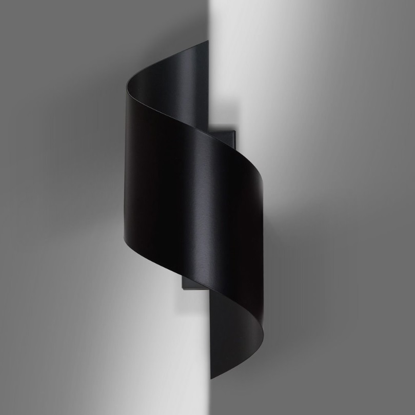 Designerski kinkiet Spiner - z czarnego metalu