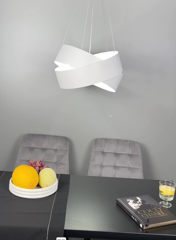 Designerski żyrandol do sypialni Vieno - szerokie pierścienie