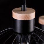 Druciana skandynawska lampa wisząca Barbado 3 - drewno