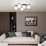 Duży żyrandol do nowoczesnego salonu Smart 5 - mleczne kule