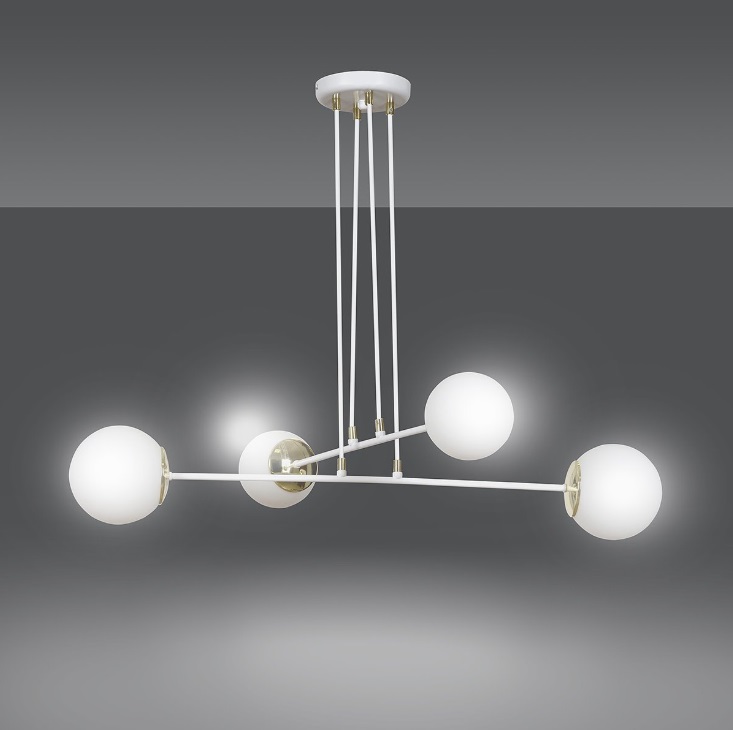 Elegancka biała lampa wisząca Ognis 4