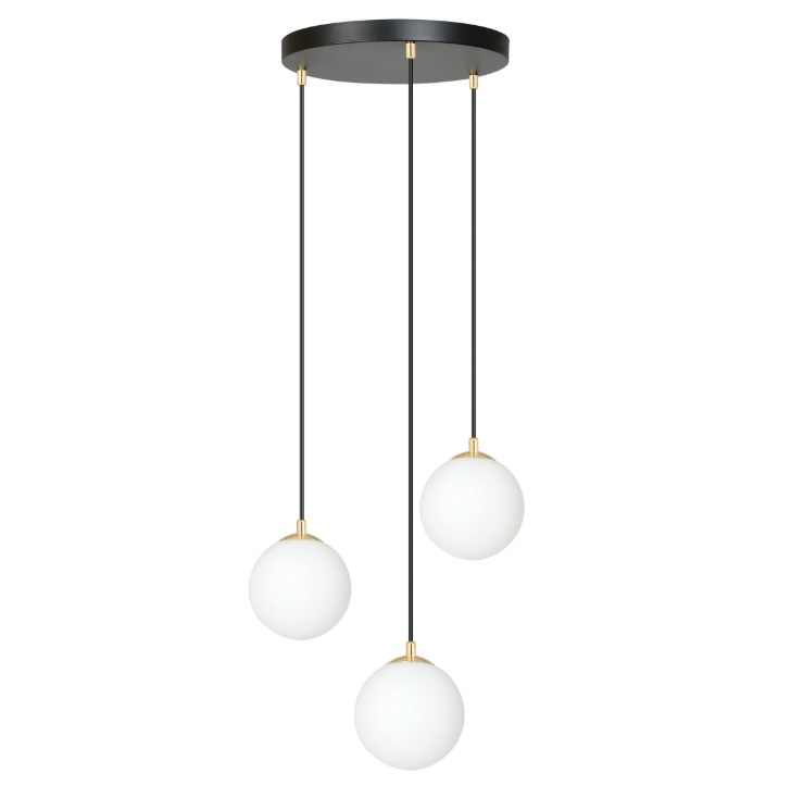 Elegancka lampa sufitowa wisząca Royal 3 - czarno-złota