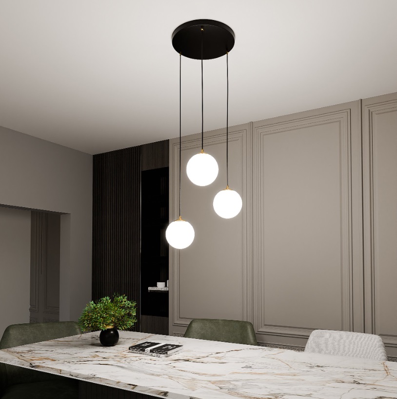 Elegancka lampa sufitowa wisząca Royal 3 - złote akcenty