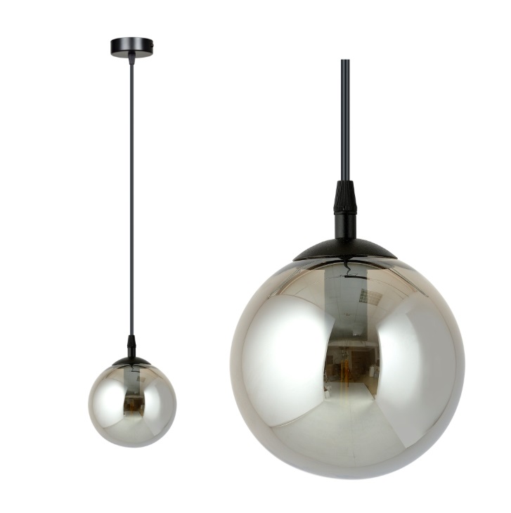 Elegancka lampa wisząca Cosmo - grafitowa kula