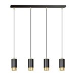 Elegancka lampa wisząca Fumiko 4 - czarno-złote tuby nad stół