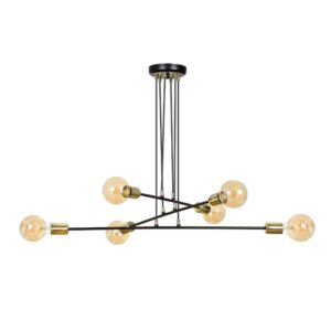 Elegancka lampa wisząca Vesio 6 - czarno-złota