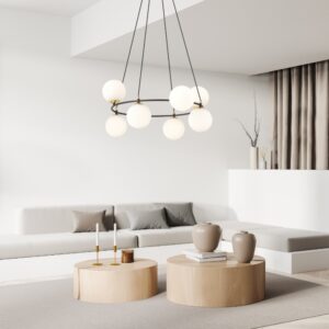 Elegancka lampa wisząca Azura 8 - złote detale