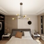 Elegancka lampa wisząca do sypialni Vesio 6 - czarno-złota