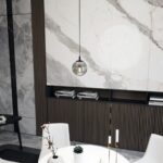 Elegancka lampa wisząca nad stół Cosmo - grafitowa kula