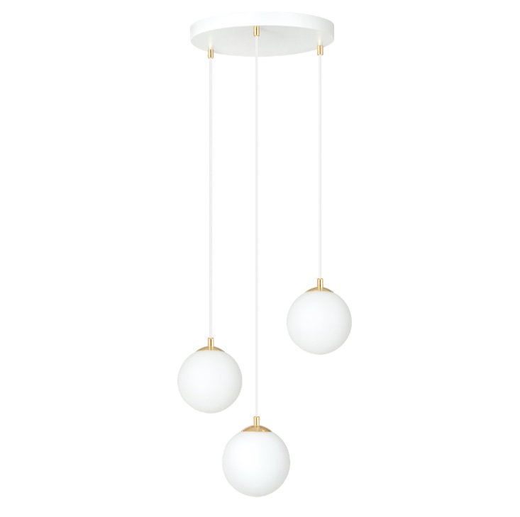 Elegancka potrójna lampa wisząca Royal 3 - biała