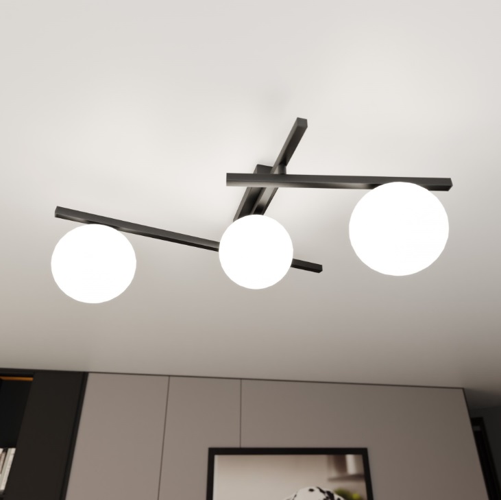 Geometryczna lampa sufitowa do salonu Smart 3 - regulowana