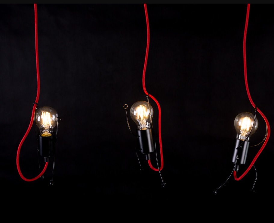 Lampa sufitowa do pokoju dziecka Bobi 3 - czarno-czerwona