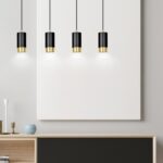 Lampa wisząca Fumiko 4 - czarno-złote tuby nad stół