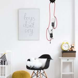 Dziecięca lampa wisząca Bobi 2 - czerwone przewody