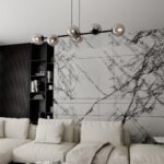 Lampa wisząca do salonu Rossi 6 - srebrne kule