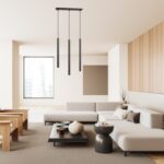 Lampa wisząca do salonu Selter 3 - czarne tubki
