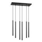 Lampa wisząca do salonu Selter 6 - czarne tuby