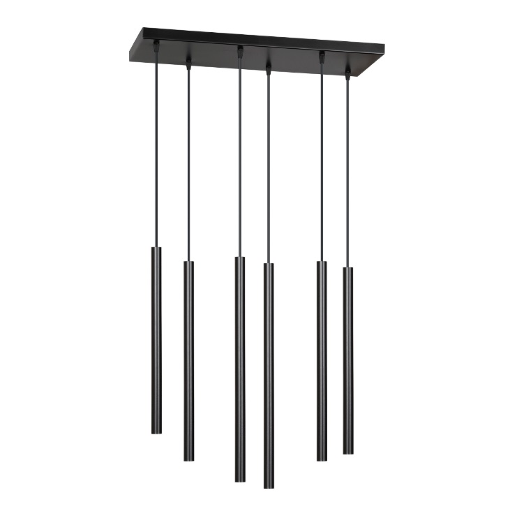 Lampa wisząca do salonu Selter 6 - czarne tuby