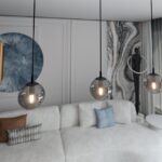 Lampa wisząca nad stół Cosmo - grafitowa kula