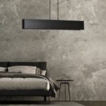 Liniowa lampa wisząca nad wyspę Gentor 3 - czarna