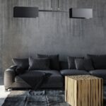 Loftowa lampa wisząca do salonu Tolos 2 - czarne prostokątne klosze