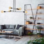 Loftowy żyrandol do salonu Multipo 6 - czarny